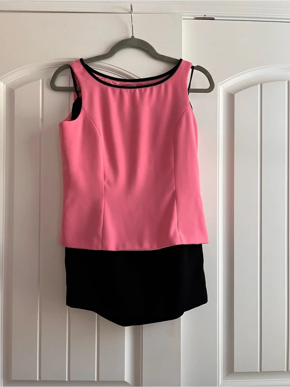 Amanda Smith Petite 3-Piece Suit Set Pink Jacket Top Black Skirt Career Size 2P
